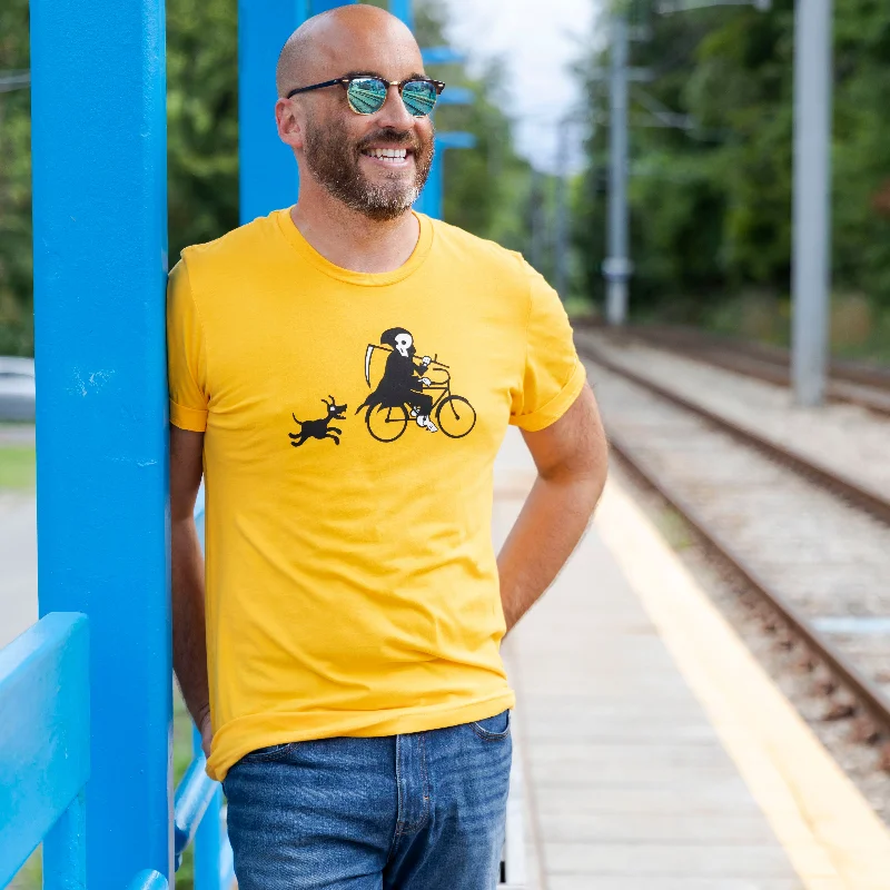 Reaper Madness Unisex T-Shirt - Gold Cotton Fabric Linen Fabric Terry Fabric Cotton Fabric Linen Fabric Terry Fabric Reaper Madness Unisex T-Shirt - Gold Cotton Fabric Linen Fabric Terry Fabric Cotton Fabric Linen Fabric Terry Fabric