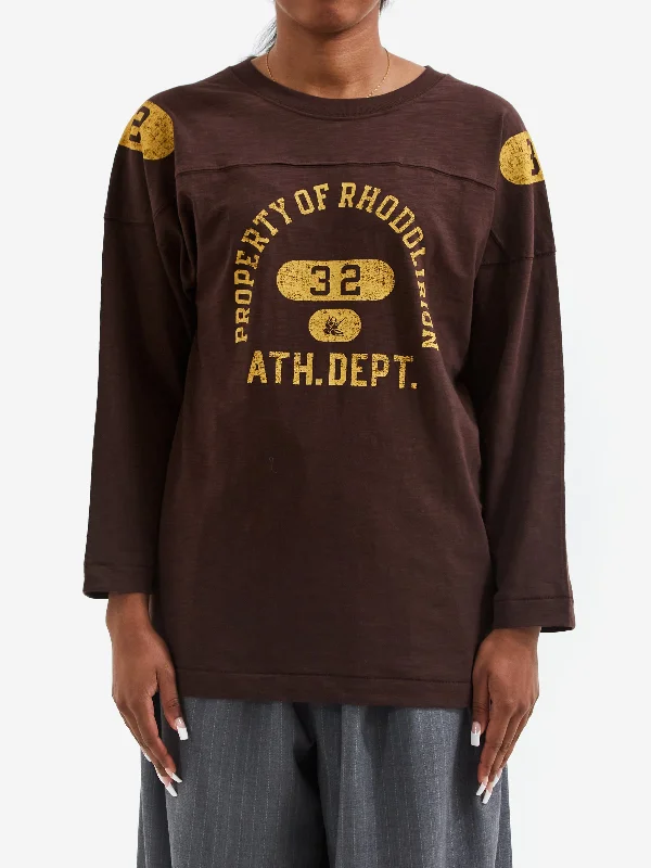 Rhodolirion Numbering Tee - Brown Mesh Blend Leather Blend Suede Blend Mesh Blend Leather Blend Suede Blend