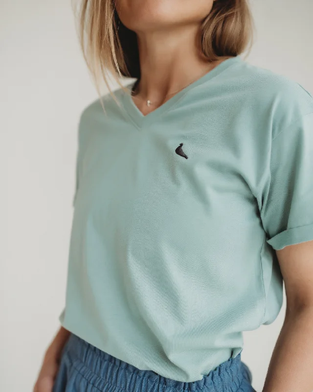 Sadie Surf V-Neck T-Shirt Cotton Fabric Linen Fabric Terry Fabric Cotton Fabric Linen Fabric Terry Fabric