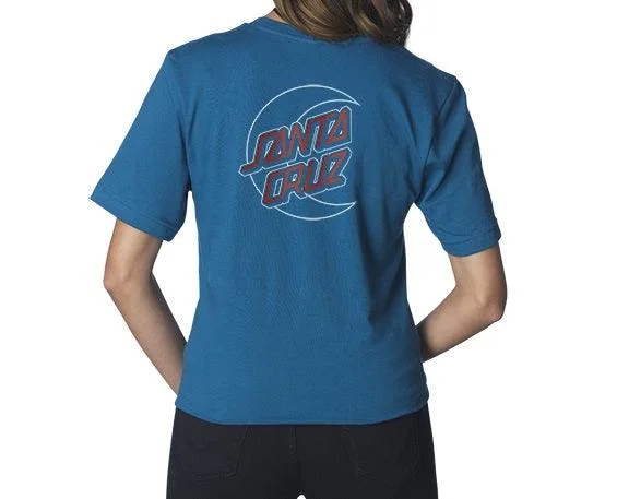 SANTA CRUZ Women's Empty Moon Boyfriend Tee Deep Teal Striped Floral Plaid Striped Floral Plaid SANTA CRUZ Women's Empty Moon Boyfriend Tee Deep Teal Striped Floral Plaid Striped Floral Plaid
