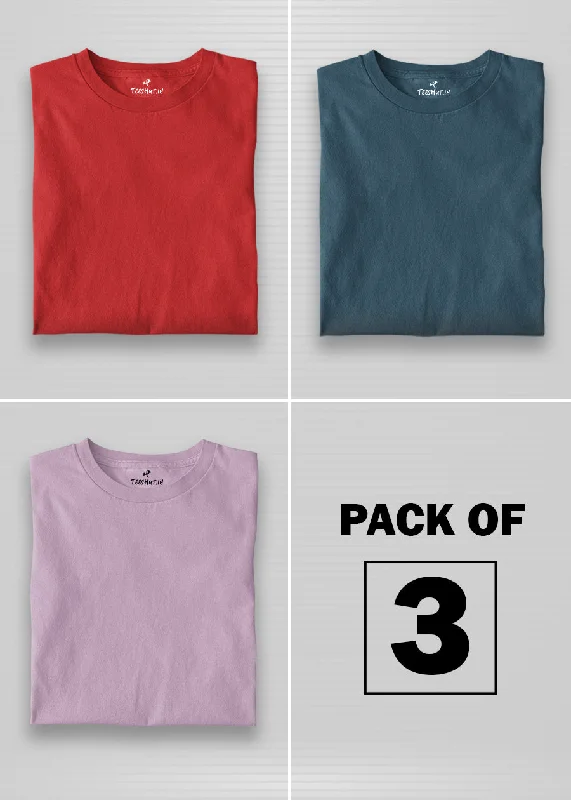 Solid Half Sleeve T-Shirt Women Combo - Pack of 3 Basic T-Shirt Crew Neck Short Sleeve Basic T-Shirt Crew Neck Short Sleeve Solid Half Sleeve T-Shirt Women Combo - Pack of 3 Basic T-Shirt Crew Neck Short Sleeve Basic T-Shirt Crew Neck Short Sleeve