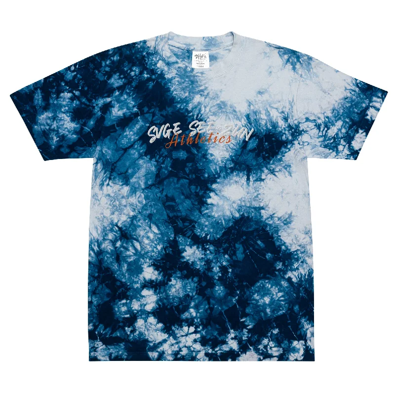 SVGE Athletics Oversized Tie-dye Shirt - Blue Type Houndstooth Herringbone Solid Houndstooth Herringbone Solid