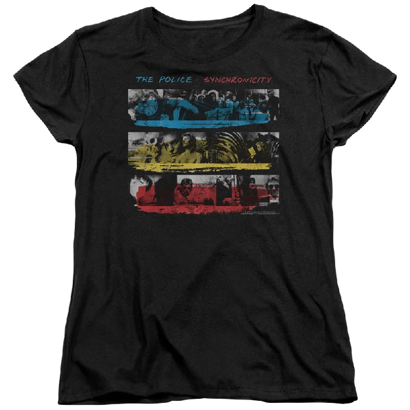 The Police Syncronicity Women's 18/1 100% Cotton Short-Sleeve T-Shirt Embroidered Appliqued Beaded Embroidered Appliqued Beaded The Police Syncronicity Women's 18/1 100% Cotton Short-Sleeve T-Shirt Embroidered Appliqued Beaded Embroidered Appliqued Beaded