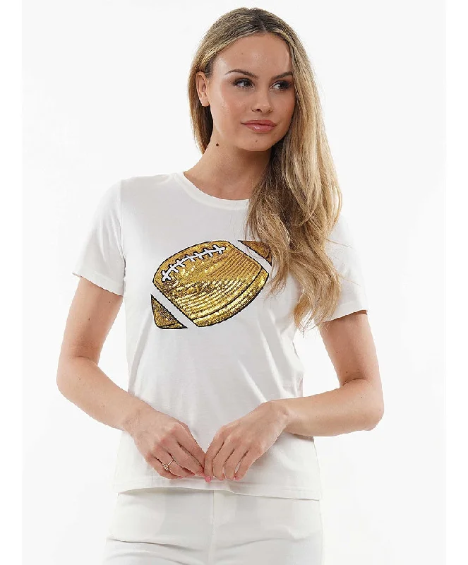Football Sequin Tee Seamless Knitted Crochet Seamless Knitted Crochet