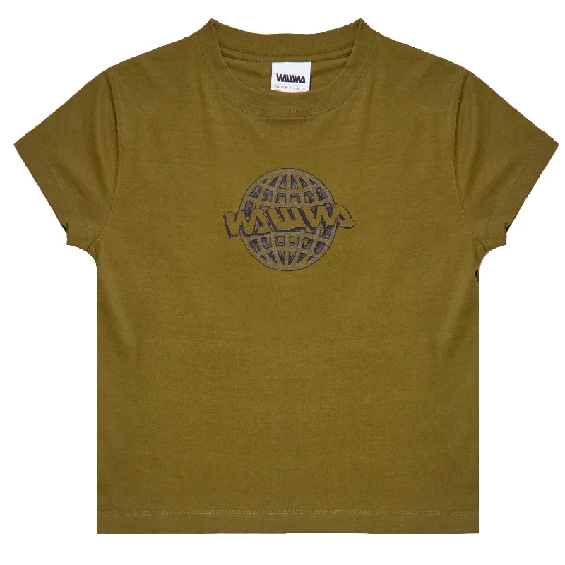Wawwa Womens Nexus T-Shirt Olive Graphic Embroidered Appliqued Graphic Embroidered Appliqued Wawwa Womens Nexus T-Shirt Olive Graphic Embroidered Appliqued Graphic Embroidered Appliqued