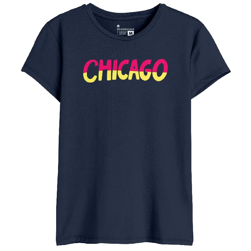 Chicago Women Graphic Printed Tees Zippered Front Buttoned Front Snap Front Zippered Front Buttoned Front Snap Front