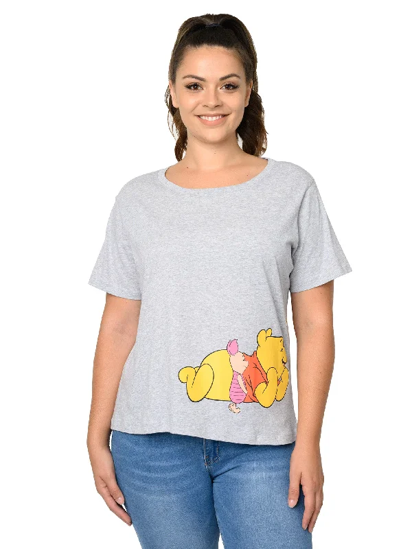 Winnie The Pooh Cropped T-Shirt Piglet Eeyore Tigger Women's Plus Size Gray Layered Multi-layer Single Layer Layered Multi-layer Single Layer Winnie The Pooh Cropped T-Shirt Piglet Eeyore Tigger Women's Plus Size Gray Layered Multi-layer Single Layer Layered Multi-layer Single Layer