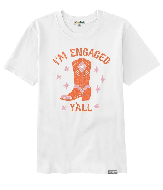 Women's I'm Engaged Y'all Tee Fashionable Trendy Casual Fashionable Trendy Casual
