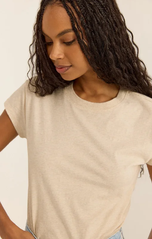 Z-Supply MODERN SLUB TEE - LIGHT OATMEAL HEATHER Terry Blend Velvet Blend Canvas Blend Terry Blend Velvet Blend Canvas Blend