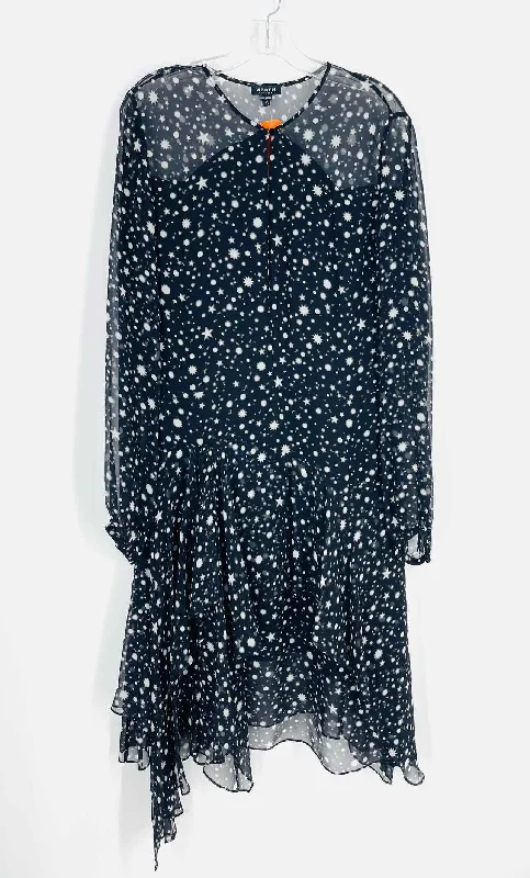 Worth Size 8 Black/White Stars Silk Designer Dress