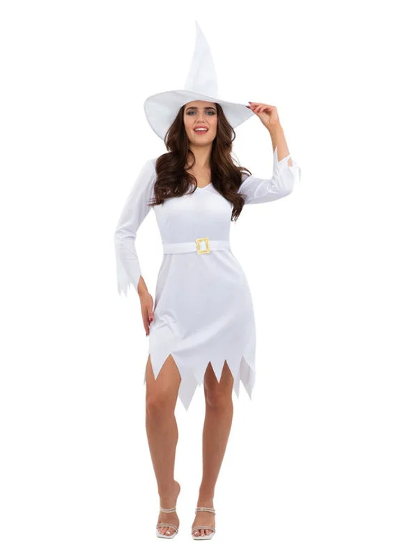 Good White Witch Costume Dress for Women Cowl Neckline Elegant Cowl Neckline Elegant