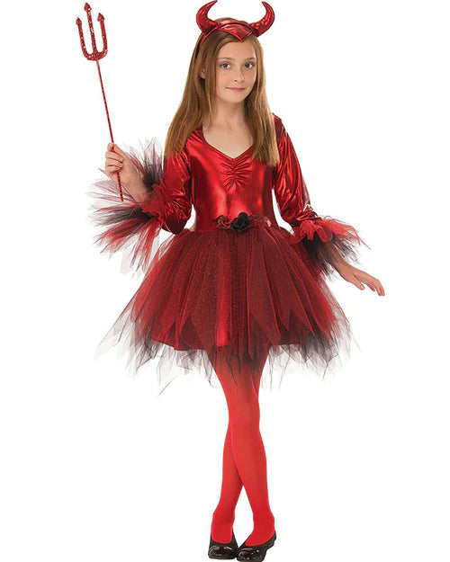 Devil Girl Costume Tutu Dress Horns Tunics Bridal satin Tunics Bridal satin