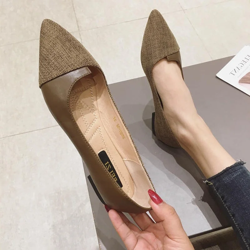 Women Flats Black Flat Shoes Dressy Comfort Brown Shoes for Lady Female Casual Shoes Solid Color Size 32-45 Basic Simple Loafers Tunics Sophisticated sleek Tunics Sophisticated sleek