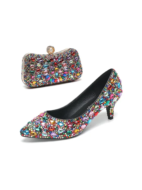 Women's Wedding Shoe Pumps Bling Bling Shoes Dress Shoes Glitter Crystal Sequined Jeweled Bridal Shoes Tunics Stylish elegant Tunics Stylish elegant